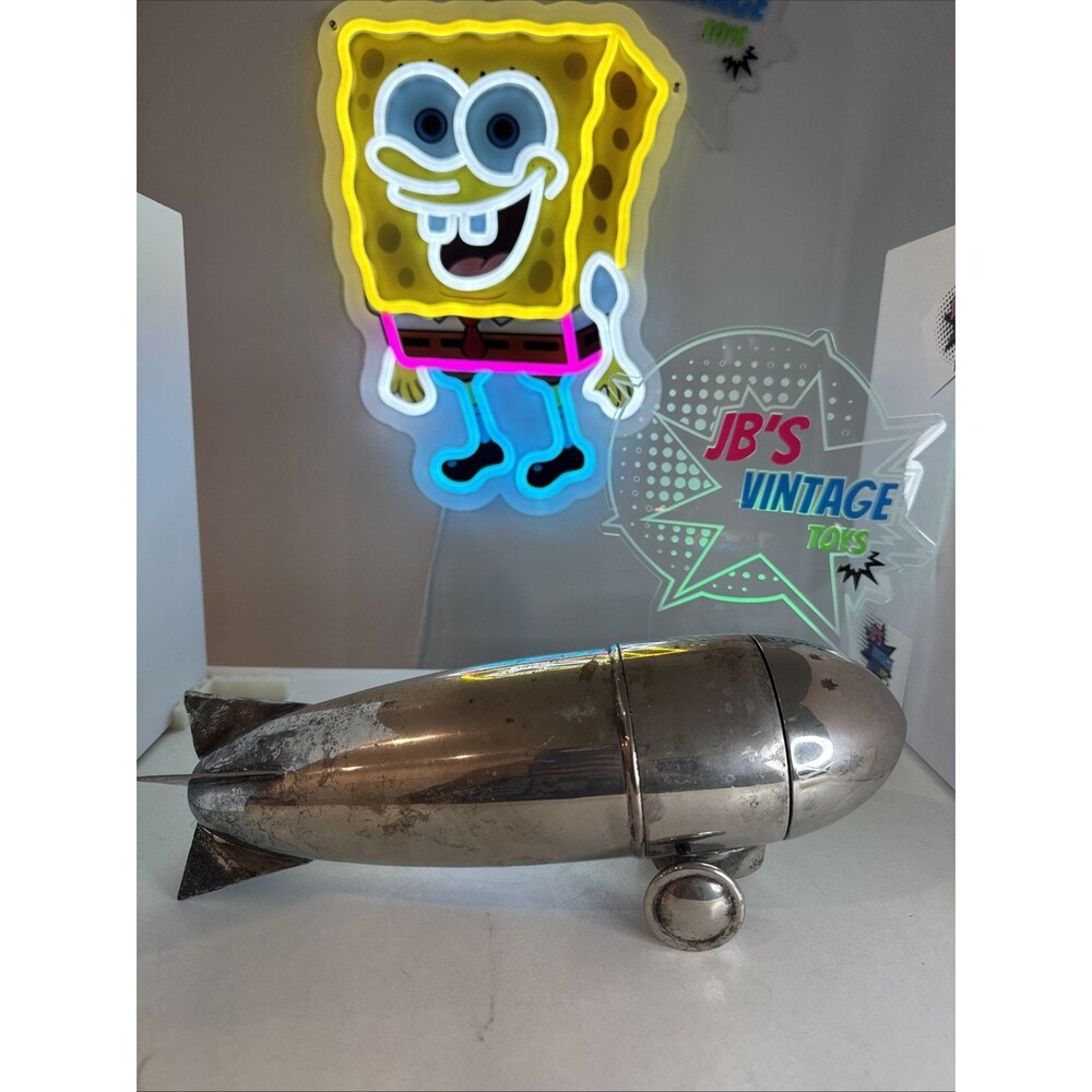 R Hardware Art Deco Silver Plated Zeppelin Cocktail Martini Shaker